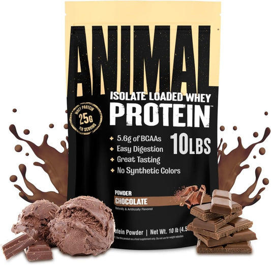Whey Isolate Protein Powder, 25G High Protein | Chocolate 10LB | Great Tasting Blend for Pre & Post Workout | Digestive Enzymes & 5.6G Bcaas | Build Strength, Lean Muscle & Recover Faster