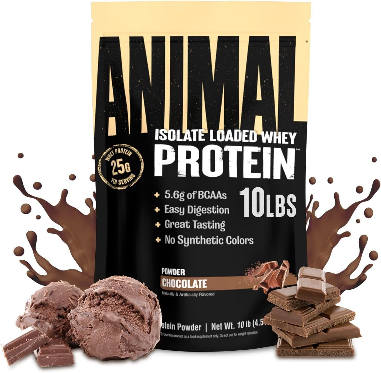 Whey Isolate Protein Powder, 25G High Protein | Brownie Batter 4LB | Great Tasting Blend for Pre & Post Workout | Digestive Enzymes & 5.6G Bcaas | Build Strength, Lean Muscle & Recover Faster