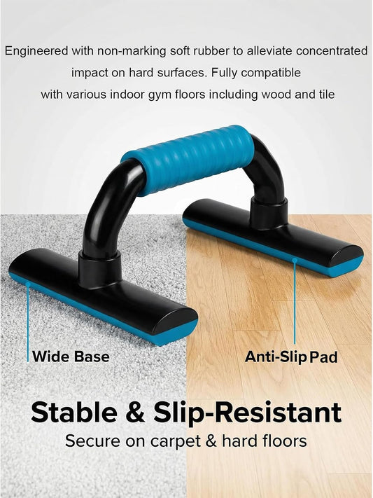 Push up Bars, 4-Inch Elevated Pushup Handles with Wide Non-Slip Base