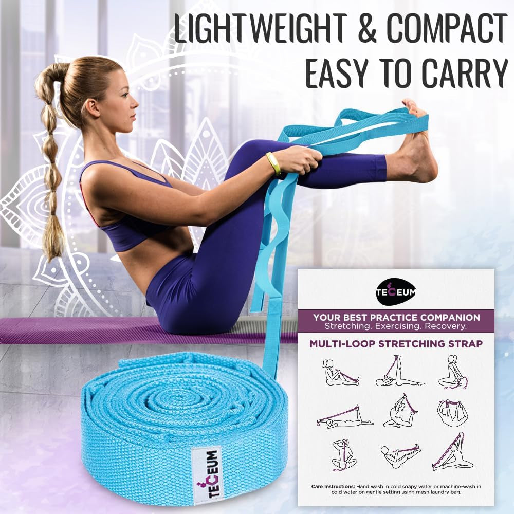 Stretching Strap with 10 Loops for Physical Therapy & Rehab