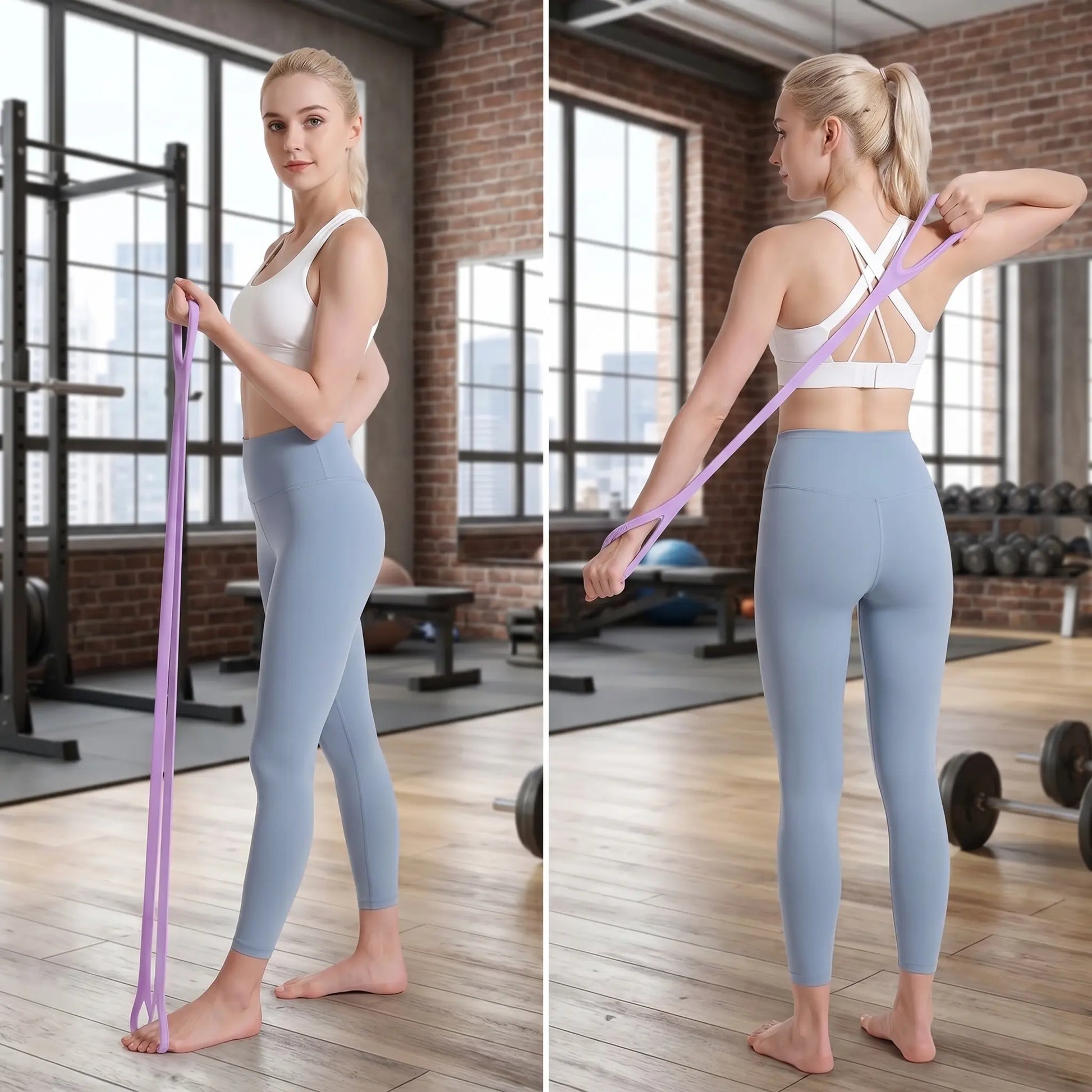 25 Lbs Resist Unisex Elastic Fabric 8-Shaped Resistance Training Band with Grip Handles, Stretch Bands for Exercise, Portable At-Home Strength Conditioning Gym Gear for Adults