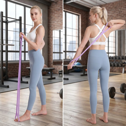 25 Lbs Resist Unisex Elastic Fabric 8-Shaped Resistance Training Band with Grip Handles, Stretch Bands for Exercise, Portable At-Home Strength Conditioning Gym Gear for Adults