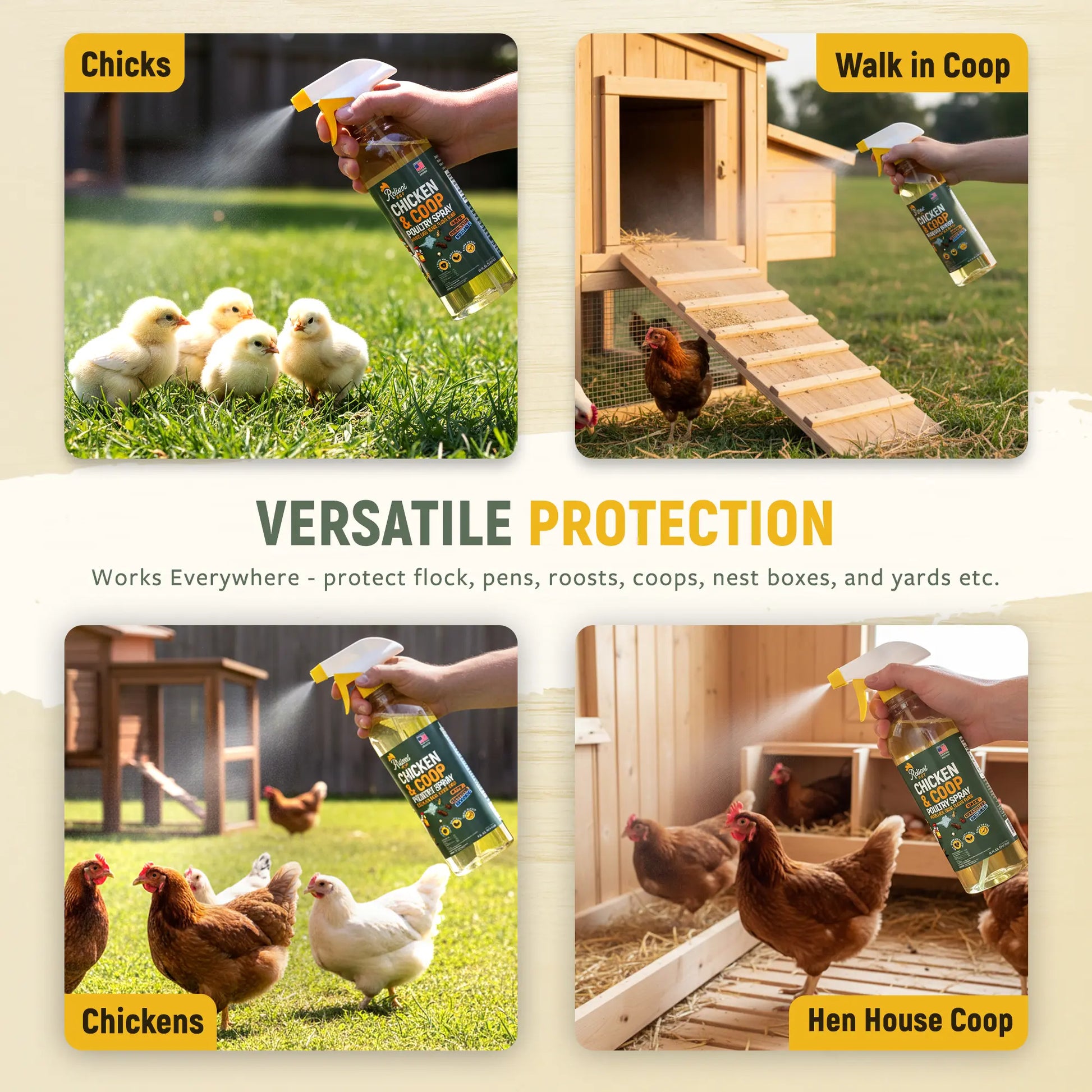 Reliant Pet Chicken & Coop Poultry Spray for Mites,Lice,Ticks,Fleas and Flies - Safe for Use on Chickens and No Egg Removal Needed - Sale - Mother'S Day Sale - Father'S Day Sale