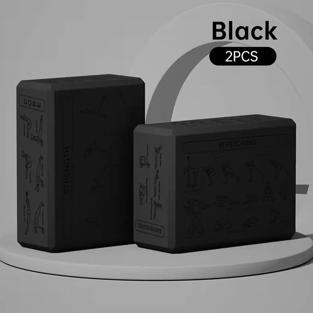2Pcs Yoga Blocks with Pose Guide, Soft Non-Slip Design, Ideal for Yoga, Meditation, Pilates, Enhances Flexibility, Durable High-Density Bricks, Yoga Equipment