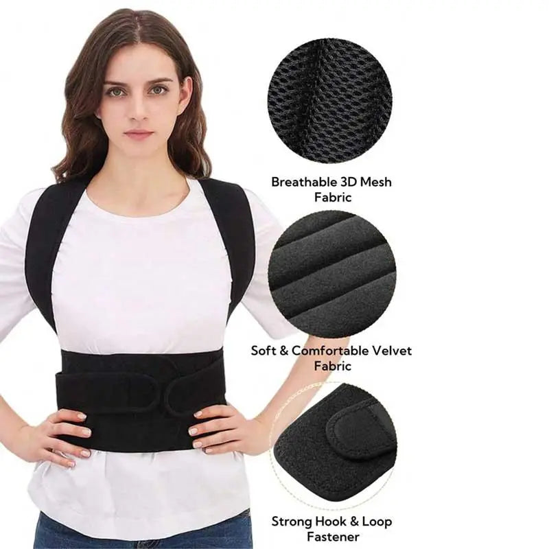 Adjustable Durable Back Aid Support, Back Support Belt, Adjustable Back Brace, Breathable Brace, Back Correction Strap, Waist Training Belt, Fitness Accessories for Men & Women, Body Care Product, Hunchback Aligner