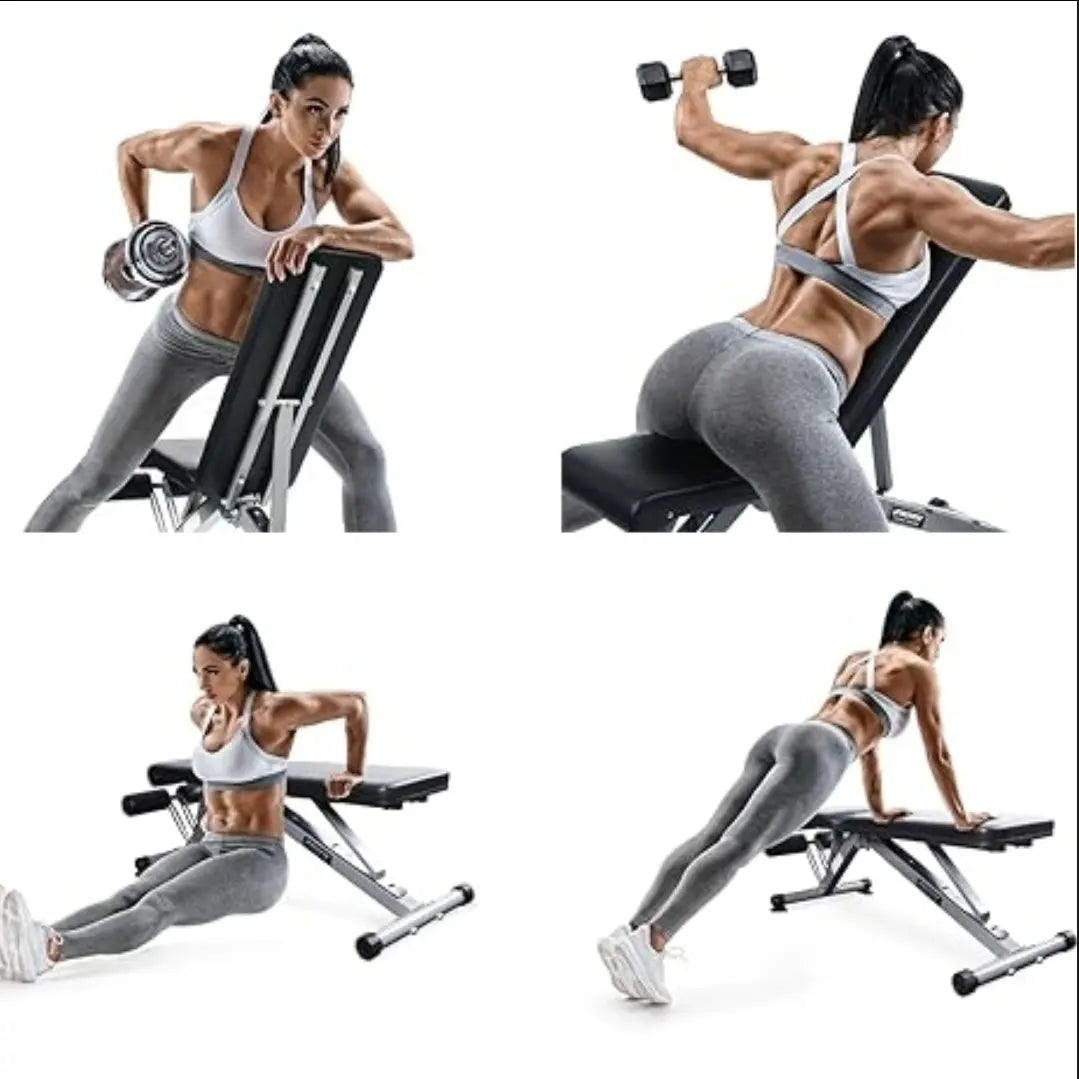 Ritfit PWB01 Foldable Weight Bench - Home Fitness Equipment, Adjustable Lift & Incline Benches for Full Body & Glutes Workouts with Versatile Position Back Pad & Seat, Adjustable Lift Benches