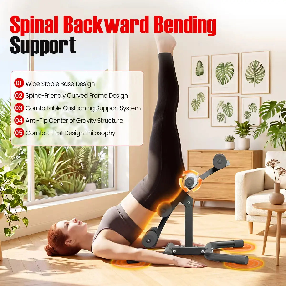 RELIFE REBUILD YOUR LIFE Mini Inversion Table, Unisex Abdominal Training Equipment for Home Gym, Compact Steel Frame Back & Glute Trainer with Foam Rollers, 330 LBS, Workout Machine, Home Abs Workout