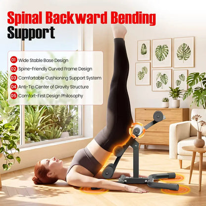 RELIFE REBUILD YOUR LIFE Mini Inversion Table, Unisex Abdominal Training Equipment for Home Gym, Compact Steel Frame Back & Glute Trainer with Foam Rollers, 330 LBS, Workout Machine, Home Abs Workout