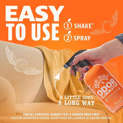 Pet Odor Eliminator for Dog and Cat Urine, Carpet Stains, and Strong Smells – NEW Orange Rush Scent – Citrus Cleaner with Natural Orange Oil – 24 Oz