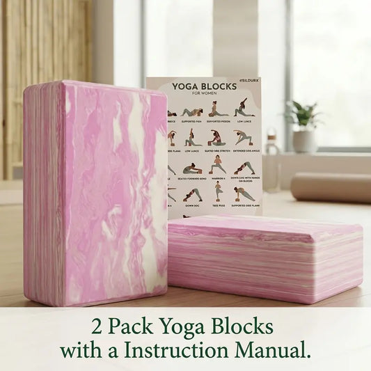 2-Pack Yoga Blocks, High-Density Yoga Brick Foam Blocks Non-Slip EVA Foam Block Yoga Props Accessories Yoga Equipment for Yoga Pilates Stretching and Meditation Stretching Gear