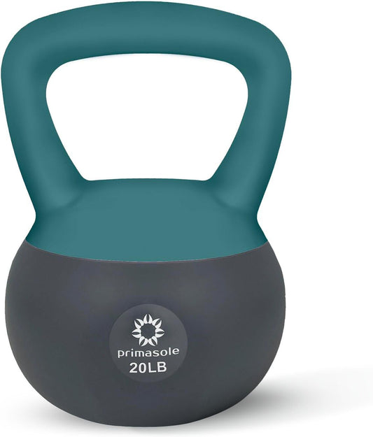 Soft Kettlebell - Anti-Slip Grip, Neoprene Material, Light Gray or Light Blue, Home Workout Kettlebell Weights for Strength Training
