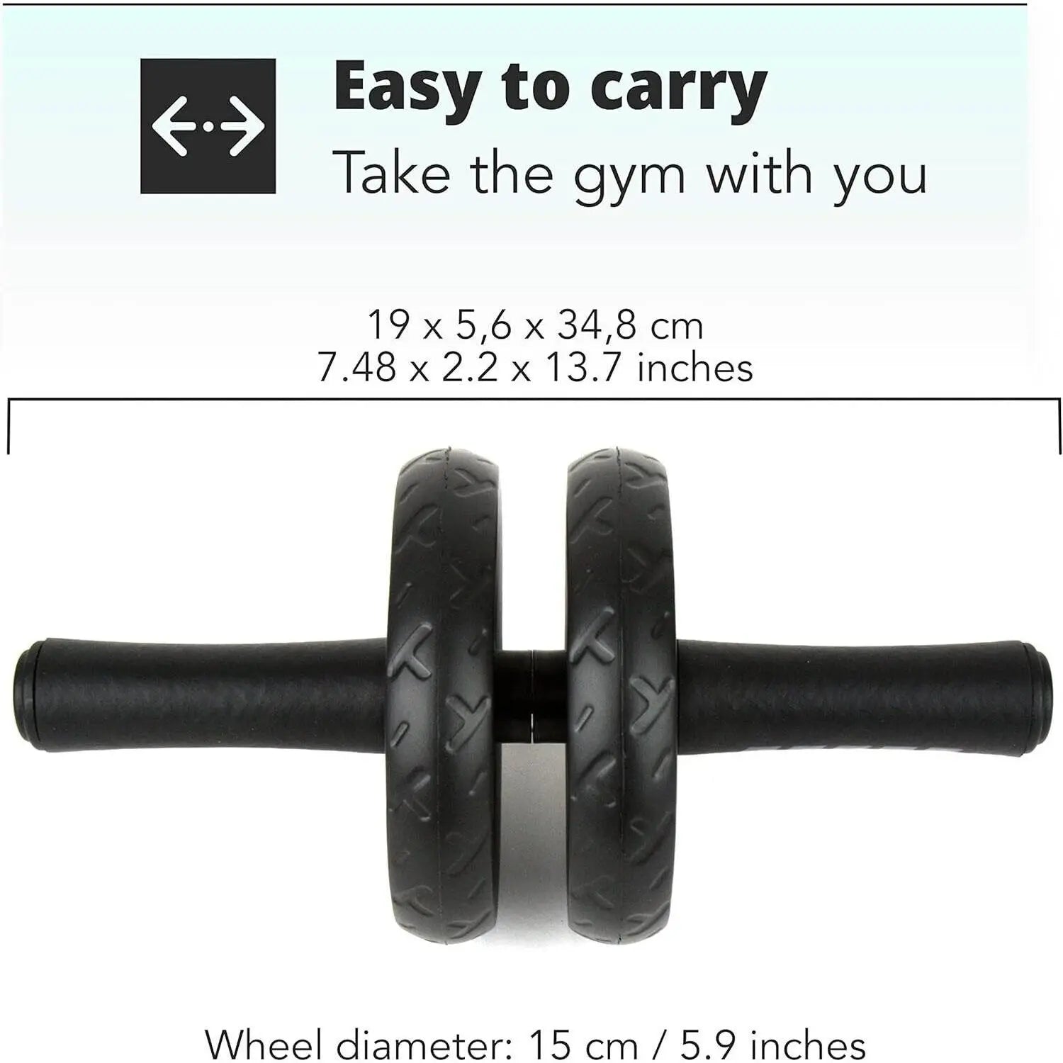 Dual Wheel Ab Roller with Knee Pad – Home Fitness Equipment Abdominal Core Trainer for Home Workout Portable Stabilizing