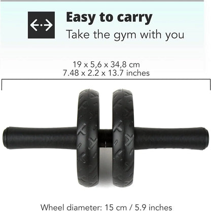 Dual Wheel Ab Roller with Knee Pad – Home Fitness Equipment Abdominal Core Trainer for Home Workout Portable Stabilizing
