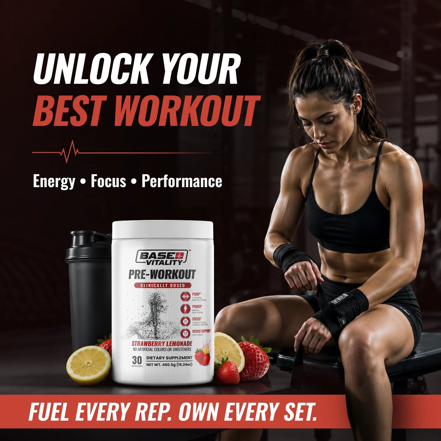 Based Vitality Pre-Workout Strawberry Lemonade