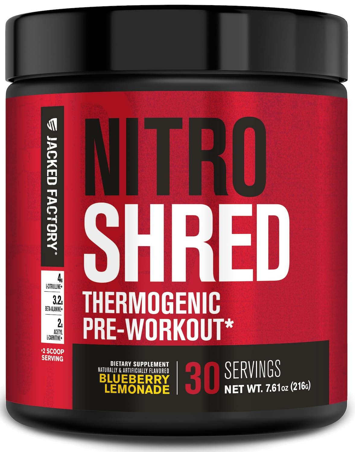 Jacked Factory NITROSURGE Shred Pre Workout Supplement - Energy Booster, Instant