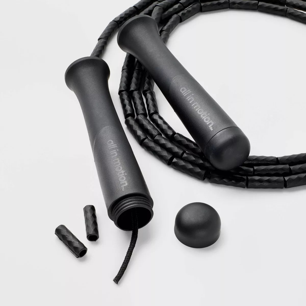 1.6" Segmented Jump Rope - Black - All in Motion™: Polypropylene & TPR Material