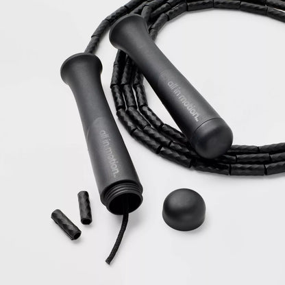 1.6" Segmented Jump Rope - Black - All in Motion™: Polypropylene & TPR Material