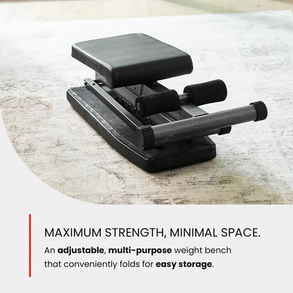 Finer Form 5-In-1 Adjustable Weight Bench - Foldable High-Grade Steel Exercise Equipment for Home Gyms, Supports 800 Lbs for Resistance Training & Full-Body Lifts, Multifunctional Workout Station, Strength Training, Steel Frame, Multi-Angle Seat, Compact,