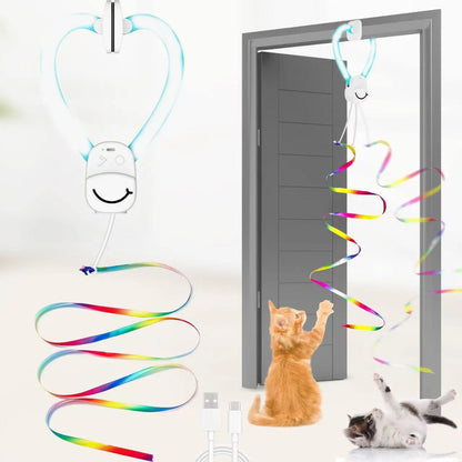 CATPICK Interactive Cat Toys for Indoor Cats - Automatic Flying Bird & Mouse Doorway Hanging Toy, USB Rechargeable Electric Kitten Toy for Hunting Instinct, Enrichment & Exercise, 2 Birds & 1 Mouse