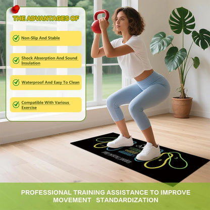 Exercise Mat Perfect for Squats, Leg and Ab Workouts, Squat Guide Mat, Squat Step Position, Squat Mat Knee Mat Lightweight and Portable for Men and Women Summervibes