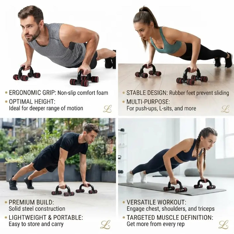 Push up Bars Gym Exercise Equipment Fitness 1 Pair Pushup Handles with Cushioned Foam Grip and Non-Slip Sturdy Structure Push up Bars for Men & Women