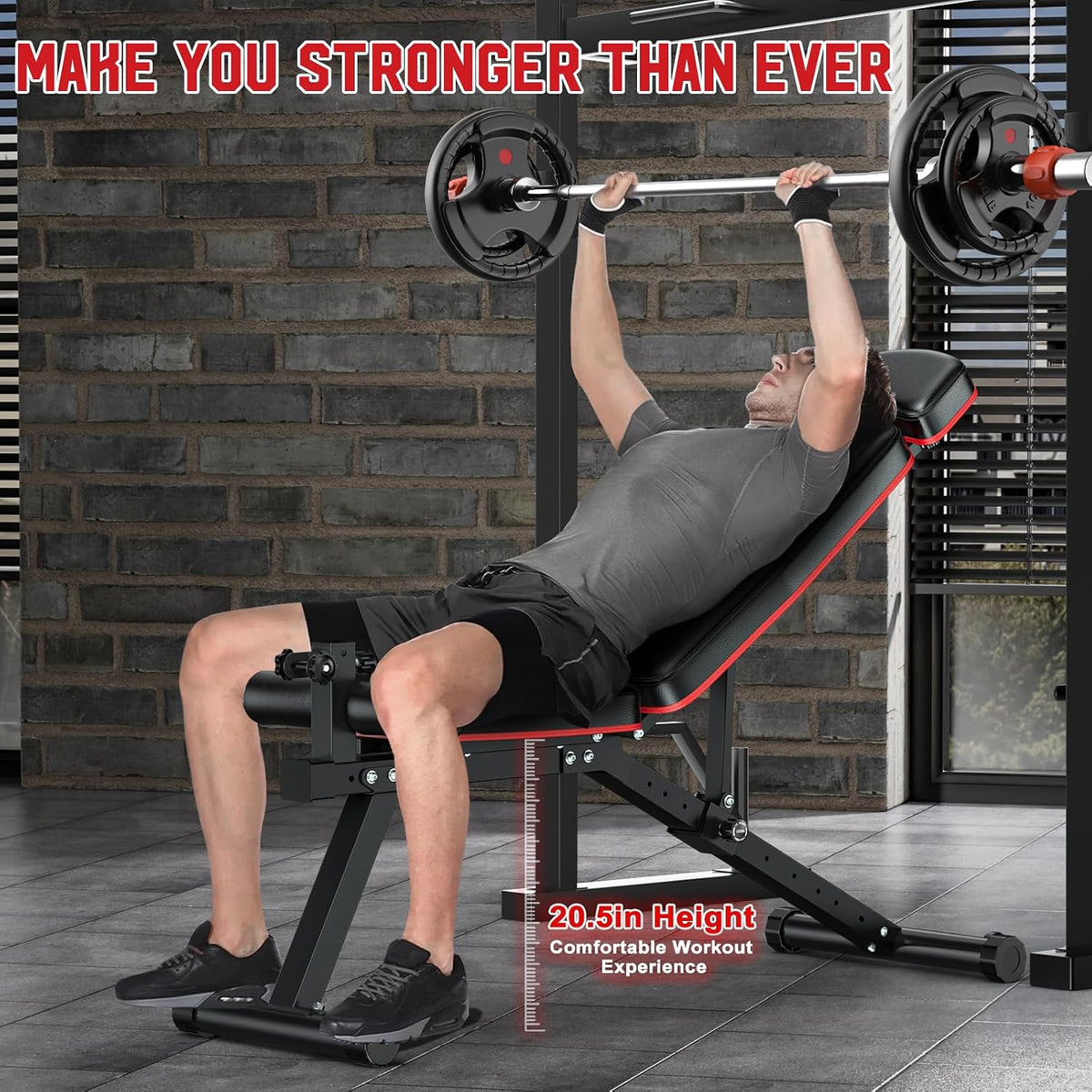 Workout Bench, Adjustable Weight Bench with Leg Extension and Leg Curl, Extended Headrest, 900LBS Preacher Curl Bench Incline Decline Flat Workout Bench for Home Gym Full Body Exercise