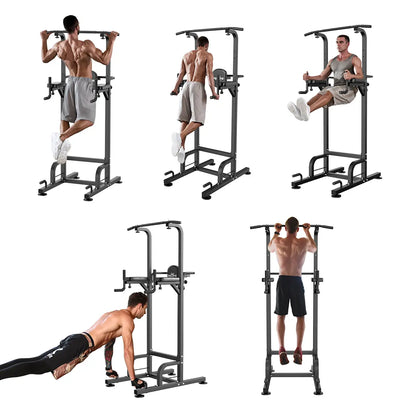 Relifesports 450LBS Power Tower Multi-Function Dip Station, Pull-Up Station & Push-Up Station Adjustable Workout Equipment for Home Full Body Training