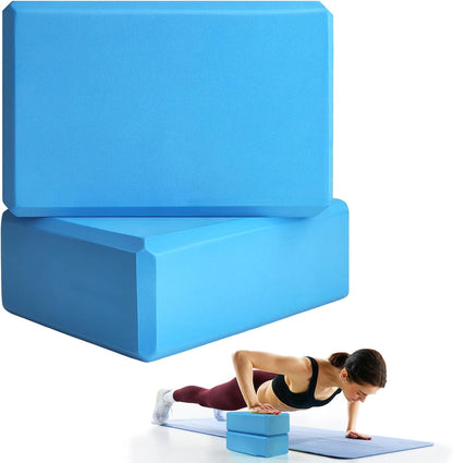 2 Pcs Yoga Blocks, 9X6X3 Inch Foam Blocks for Pilates
