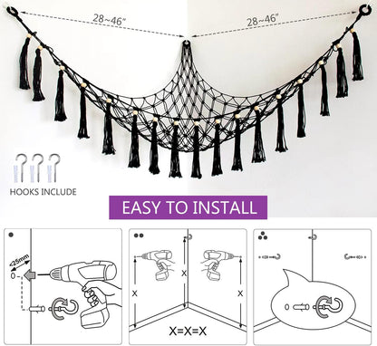 Exercise Ball Holder Yoga Ball Rack Corner Hanging Storage Net or Hammock for Fitness Ball Balance Ball Organizer Pregnancy Stability Ball Swiss Balance Ball for Yoga Studio and Gym