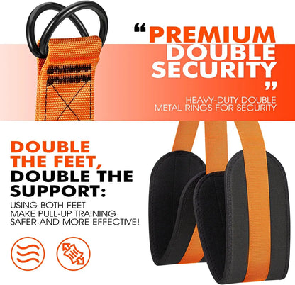 Advanced Pull up Assist Bands Set - Pull up Bands Heavy-Duty 4X75Lbs Resistance, Adjustable Workout Straps, Custom Height, Wide Footplate, Calisthenics Tools, Home Gym Fitness Exercise Equipment for Resistance Band Workouts Home Gym Kit