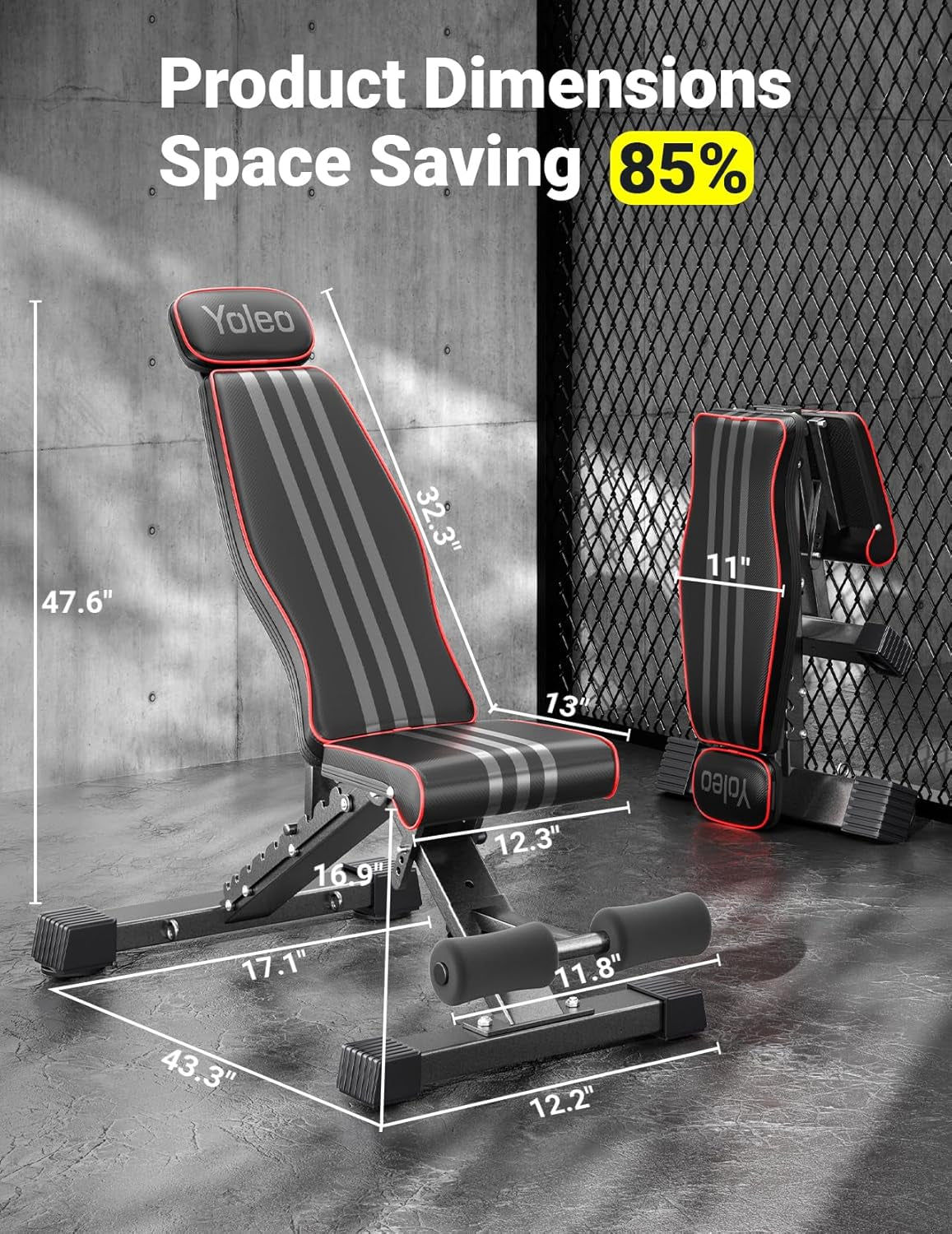 Adjustable Weight Bench, Astm-Certified 827LBS