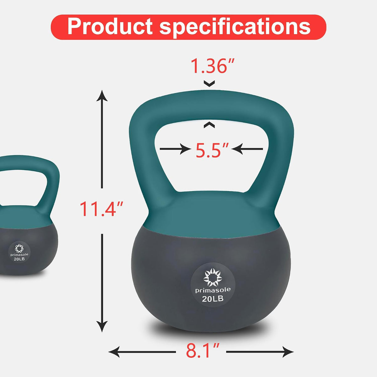 Soft Kettlebell - Anti-Slip Grip, Neoprene Material, Light Gray or Light Blue, Home Workout Kettlebell Weights for Strength Training
