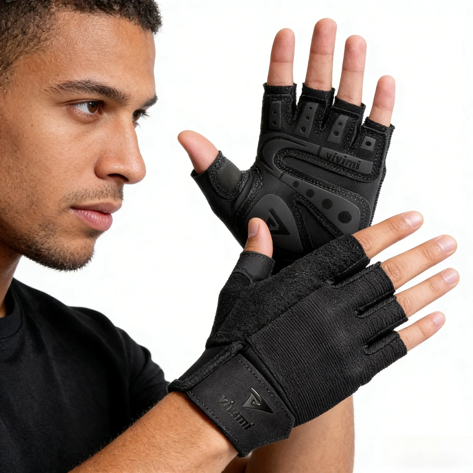 Breathable Half Finger Gym Gloves, Random Print Lightweight Non-Slip Workout Gloves with Wrist Support, Durable Unisex Training Gloves for Weightlifting, Cycling & Daily Fitness, Fitness Accessories