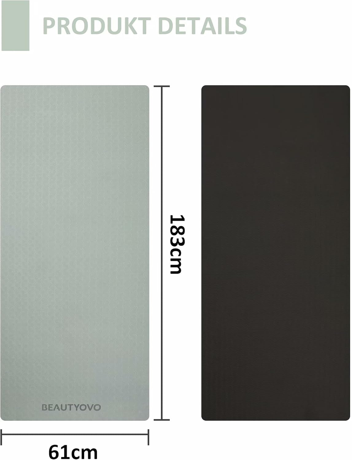 Yoga Mat with Strap, 1/3 Inch Extra Thick Yoga Mat Double-Sided Non Slip, Professional TPE Yoga Mats for Women Men, Workout Mat for Yoga, Pilates and Floor Exercises