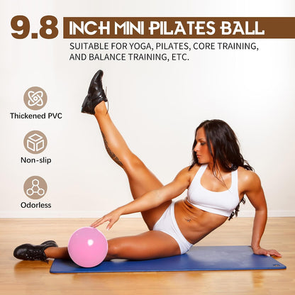 Pilates Essentials Kit for Women, 13.5" Magic Circle Fitness Set | with Mini Ball & Resistance Bands, for Beginner Home Workouts, Including Exercise Guide