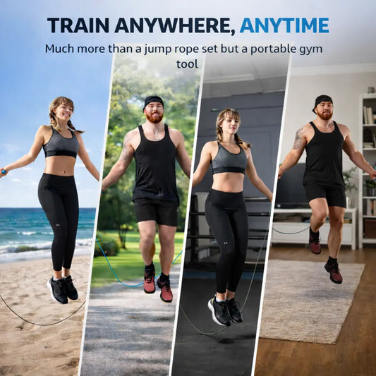 Hererope 3-In-1 Interchangeable Weighted Jump Rope Set for Fitness, Boxing & Cardio Training – Men & Women