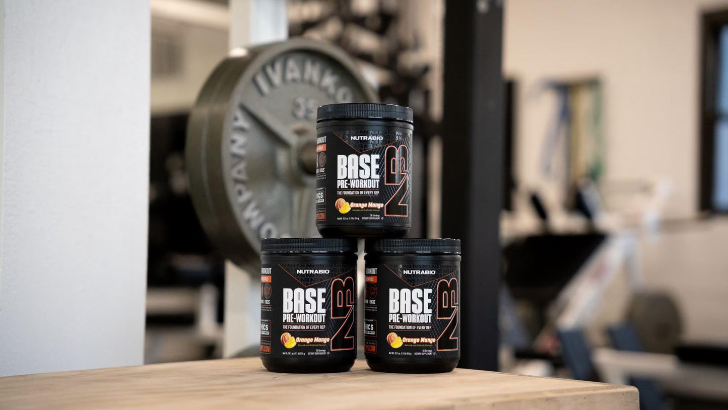Base Pre-Workout Powder- 200Mg Caffeine- Endurance, Pump, Clean Pre-Workout -30 Servings - Orange Mango