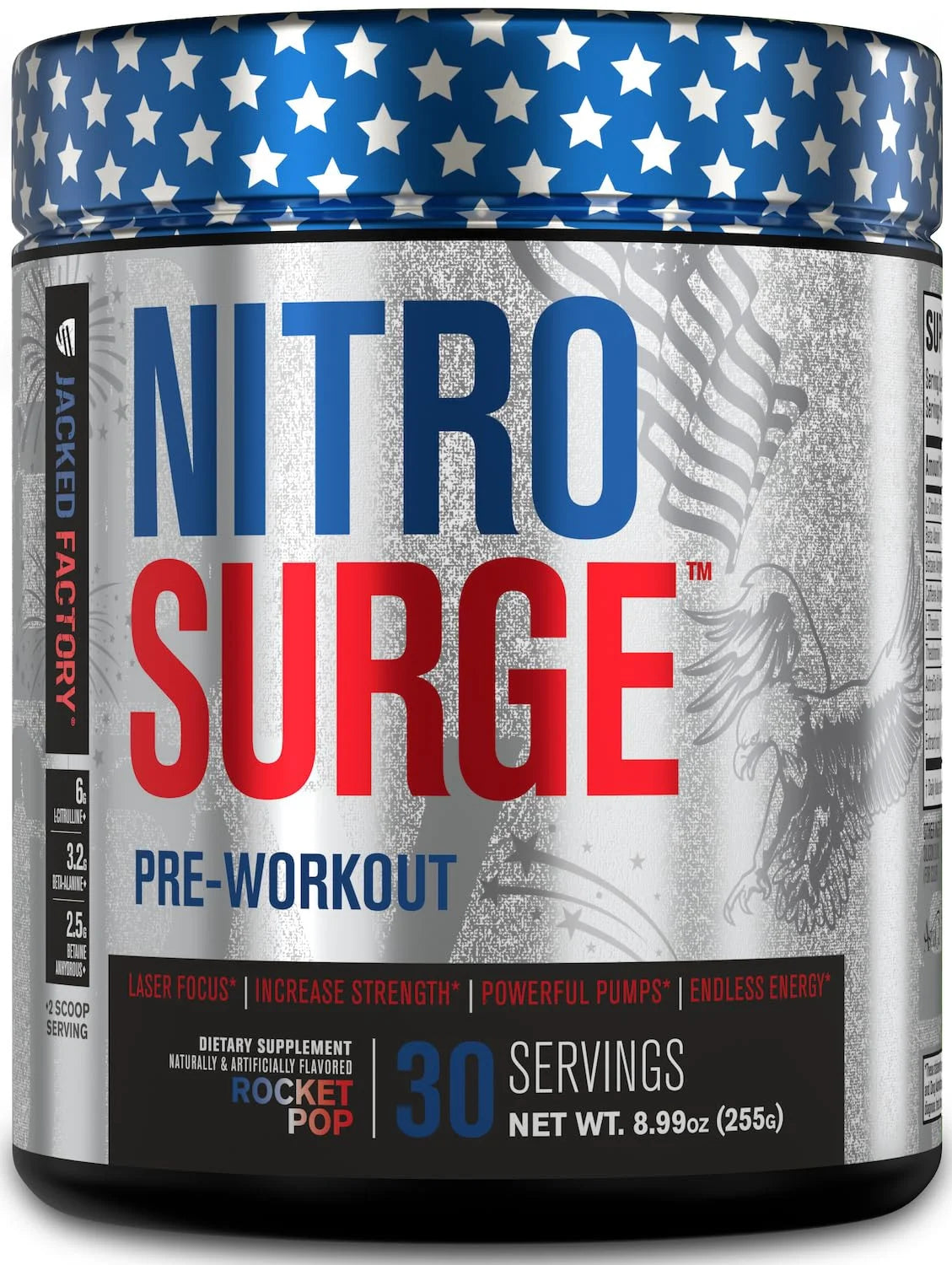 NITROSURGE Pre Workout Supplement - Endless Energy, Instant Strength Gains, Clear Focus and Intense Pumps - NO Booster & Powerful Preworkout Energy Powder - 30 Servings, Black Cherry