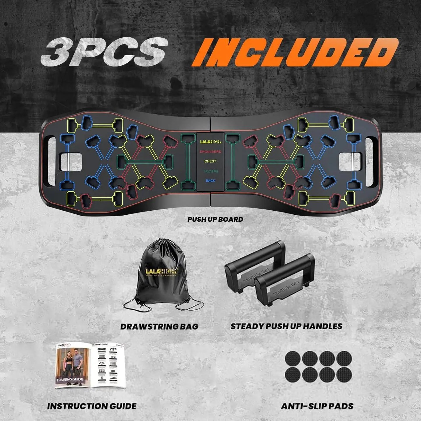 LALAHIGH Portable Home Gym System: Push-Up Board, Strengthen Abs, Create Broad Shoulders, Build Strength, Ideal for Men'S Fitness Needs