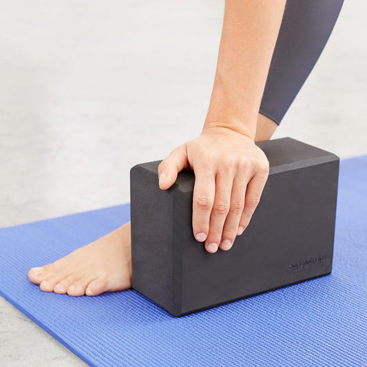 Non-Slip Yoga Blocks, Set of 2, Deepen Poses, 4" X 9" X 6", Black