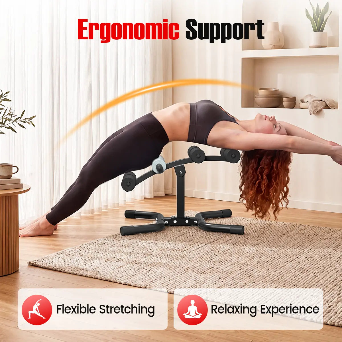 RELIFE REBUILD YOUR LIFE Mini Inversion Table, Unisex Abdominal Training Equipment for Home Gym, Compact Steel Frame Back & Glute Trainer with Foam Rollers, 330 LBS, Workout Machine, Home Abs Workout