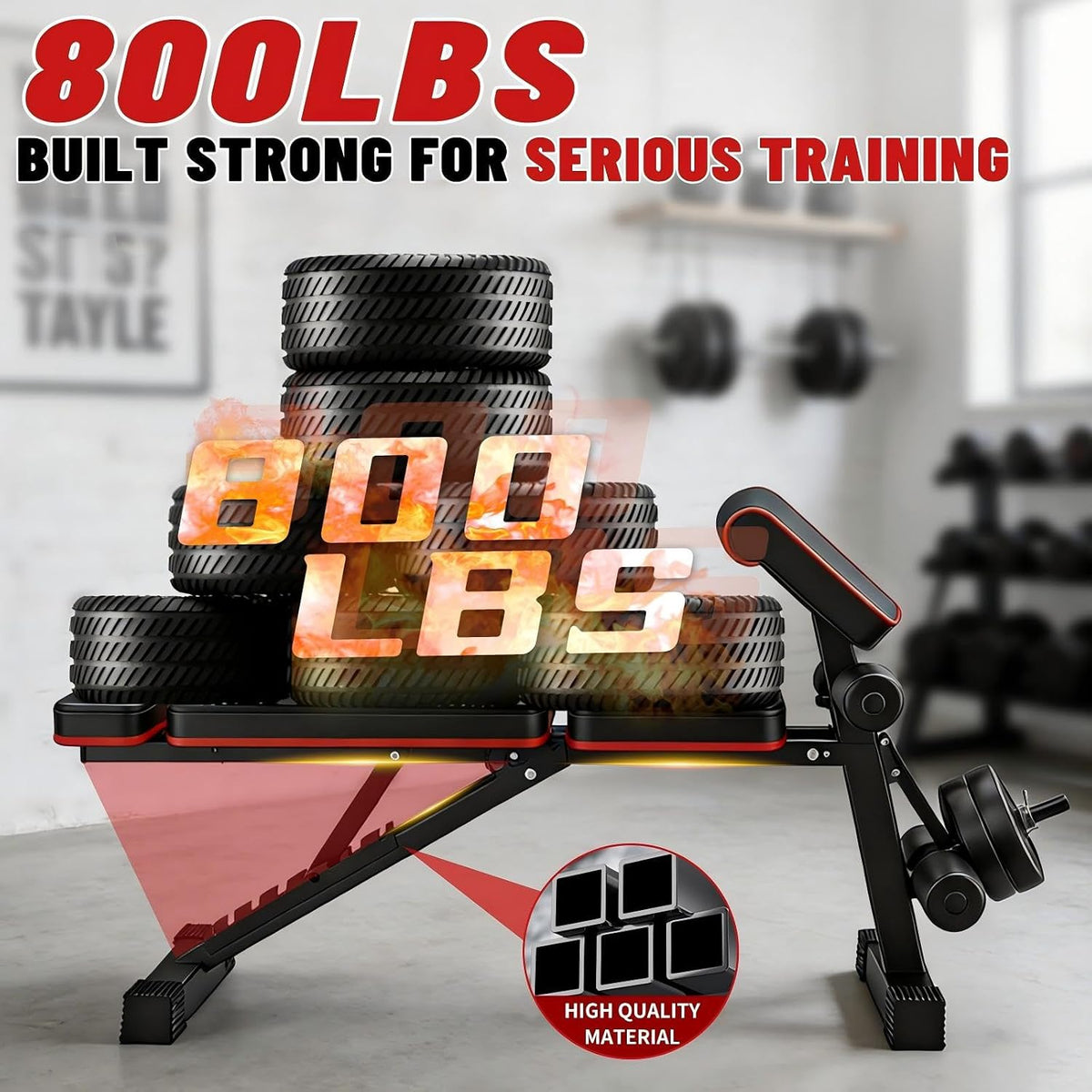 Adjustable Weight Bench, Foldable Workout Bench Press for Home Gym