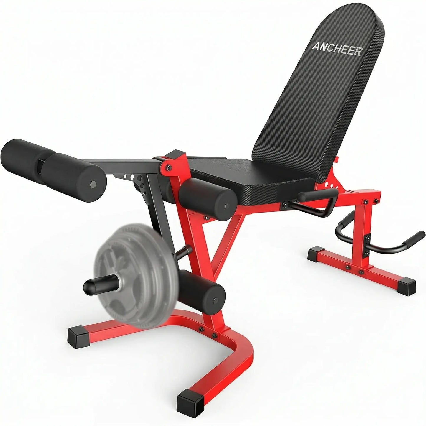 ANCHEER Plate-Loaded Leg Extension & Curl Machine - Adjustable 880LB Capacity Lower Body Strength Trainer, Leg Extension Machine, at Home Gym Equipment for Quads, Hamstrings, Glutes, Summerwins, Workout Equipment, Leg Curl Machine