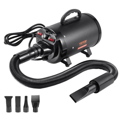 【Fathersdaygift】Vevor Dog Dryer2000W/2.7Hp Dog Blow Dryerpet Grooming Dryer with Adjustable Speed and Temperature Controlpet Hair Dryer with 4 Nozzles and Extendable Hoseblack