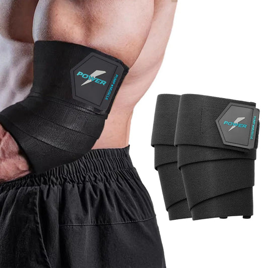 Premium Elbow Wraps for Weightlifting, 1 Pair Powerlifting Gym Workout, Elastic Sport Band, Elbow Support and Guard for Bench Press, Fitness Exercise Accessories, Strength Training Accessory, Fitness Training Straps