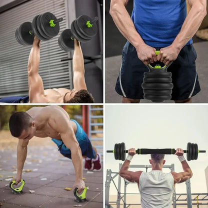 Gaomon 66 LBS Adjustable Dumbbells Set with Iron Grip, 4-In-1 Convertible to Barbell, Kettlebell and Push-Up Tool for Home Gym