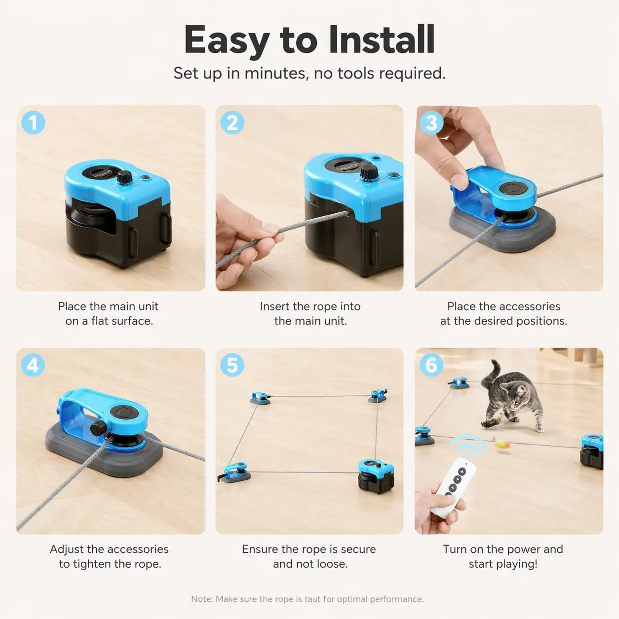Asfrost Automatic Hands-Free Cat Teaser Toy - Interactive Indoor Cat Accessory with Remote, Auto Function, Feather Clip, DIY String, Moving Mouse Lure, USB-C Rechargeable for Bored Kittens Bore