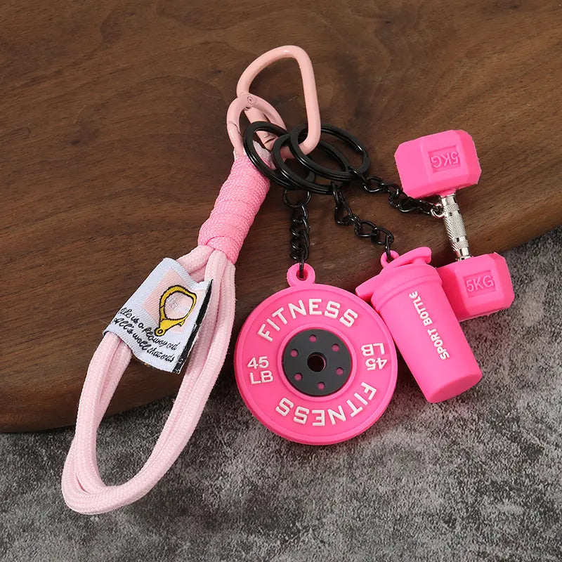 Fitness Keychain, Dumbbell & Weights Keychain, Gym Bag Charms & Fitness Accessories for Women and Men, Cute Mini Keychains for the Gym, Perfect Workout Gifts for Gym Enthusiasts