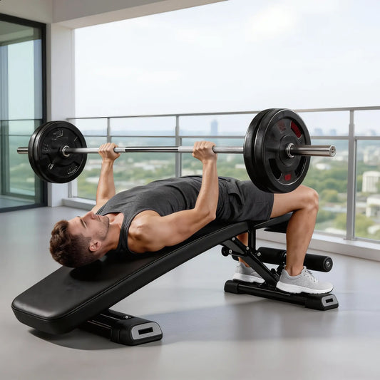 SAVEYOUR Adjustable Incline Weight Bench, Foldable Workout Equipment with High-Density Foam and Resistance Bands for Home Gym Strength Training, Weight Training Equipment, Workout Fitness Equipment
