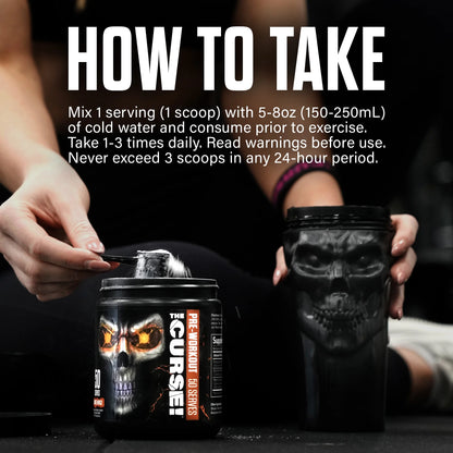 JNX Sports® the Curse Pre Workout Powder Watermelon Pre Workout Mix for Energy and Focus, 50 Serves